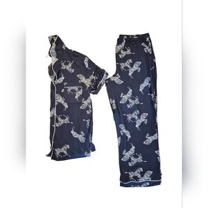Women's Pajama SET Greystone Zebra Print 2-Piece NWT